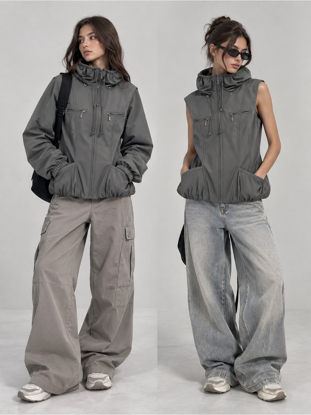 Allura Women’s Size 14 Convertible Jacket Vest Detachable Sleeves